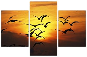 Obraz letiacich vtákov