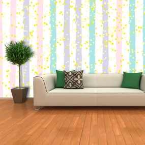 Sablio Tapeta Pruhy a bodky štetcom - 208x125 cm