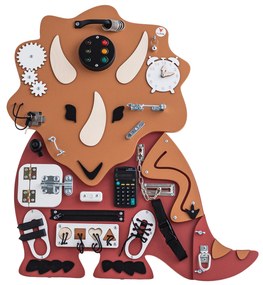 Foxy Family Manipulačná doska / Activity board  Triceratops - červená 80 × 70 cm so stojanom