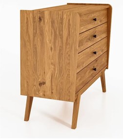 Nízka komoda z dubového dreva 100x90 cm Retro - The Beds