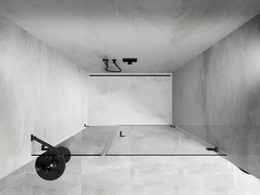 Mexen Lunar-B, pravé otočné sprchové dvere 135 cm, 8mm číre sklo, brúsený grafit profil, 832S-135-050-66-00-P