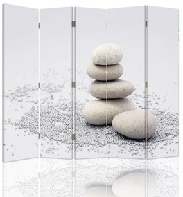 Ozdobný paraván, Klid kamenů - 180x170 cm, päťdielny, klasický paraván