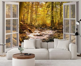 Gario Fototapeta Okno - lesný prúd Materiál: Vliesová, Rozmery: 210 x 150 cm