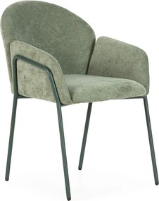 Zelené čalúnené jedálenské kreslá v súprave 2 ks Aslin – MOME