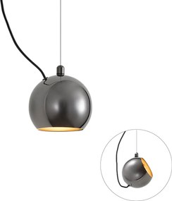 Dizajnová závesná lampa tmavý chróm pre 1-fázový koľajnicový systém - Slimline Sara