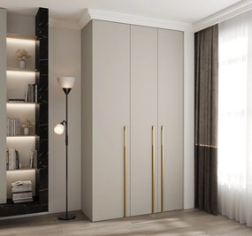 Šatníková skriňa 130 cm Carmela 50-3 (kašmír + zlatá). Akcia -19%. Vlastná spoľahlivá doprava až k Vám domov. 1126780