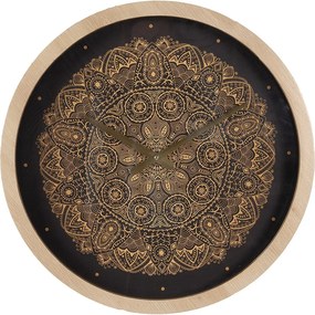 Čiernohnedé antik nástenné hodiny s ornamentmi - Ø 50*6 cm / 1*AA