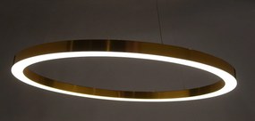 ZÁVĚSNÁ LAMPA KRUH LED XXL PRŮM.100 CM OCEL MOSAZ AKRYL.