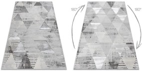 Koberec LIRA E1627 Trojuholníky geometrický, štrukturálny, glamour - sivý