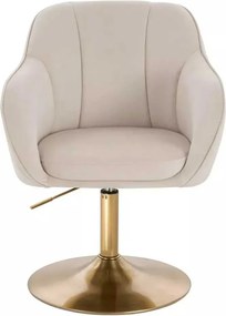 LuxuryForm DESIGN Stolička AVOLA VELUR na zlatom tanieri - krémová