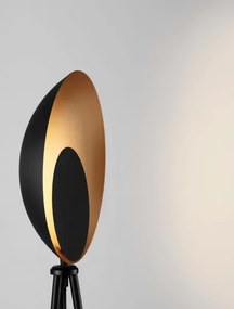 LED čierno-zlatá stojaca lampa Kitro