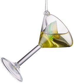 HANG ON Sklenená ozdoba pohár martini