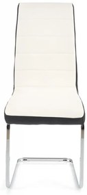Jedálenská stolička JAN – ekokoža, biela / čierna