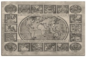 Obraz na plátne - Starodávna mapa sveta 1100FA (90x60 cm  )