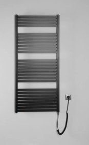 Aqualine Sapho, TONDI-E elektrické vykurovacie teleso, rovné, 600x1330 mm, 600W, čierna matná