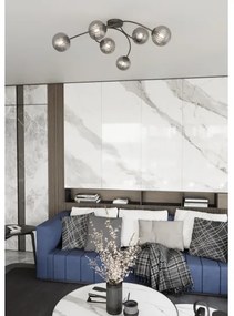 Prisadený luster VIBRA 6xE14/10W/230V čierna/šedá