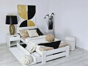 Detská posteľ z masívu borovice EURO - 200x90 cm - biela