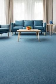 Tapibel, Metrážny koberec Cobalt SDN 64063 - AB tyrkysový, záťažový, na mieru, šíře 4m, modrá, zelená, ab (mriežka), chodba / predsieň