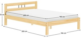 Manželská posteľ 140x200 cm Joja (prírodná). Vlastná spoľahlivá doprava až k Vám domov. 1119522