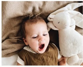 Moonie - Uspávačik s melódiou a svetlom zajačik cream