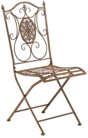 Kovová skladacia stolička Sibell (SET 2 ks) - Hnedá antik