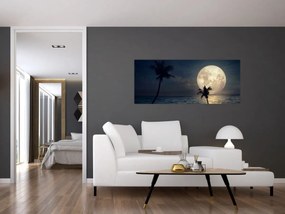Obraz - Pláž s splnom (120x50 cm)