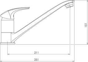 Novaservis Metalia 57 ECO+, drezová batéria s otočným ramienkom, chrómová, 57091-0E