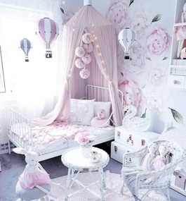 Dekoračný lietajúci balón svetlo sivá – dekorácia do detskej izby M-33cm x 20cm