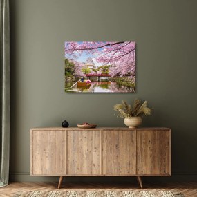 Sklenený obraz japonskej čerešne (70x50 cm)