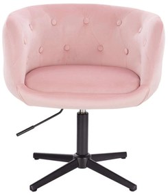 LuxuryForm DESIGN Kreslo MONTANA VELUR na čiernom kríži - ružové