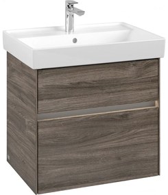 VILLEROY &amp; BOCH Collaro závesná skrinka pod umývadlo, 2 zásuvky, s LED osvetlením, 604 x 444 x 546 mm, Stone Oak, C009B0RK