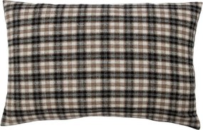 Béžovo-hnedý vankúš s motívom jeleňa a kockovaným vzorom Check Deer – 40*60*6 cm
