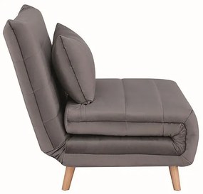 Sivé rozkladacie kreslo SPIKE VELVET