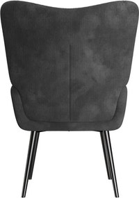 Pohodlné manžetové kreslo z manšestru, sivé