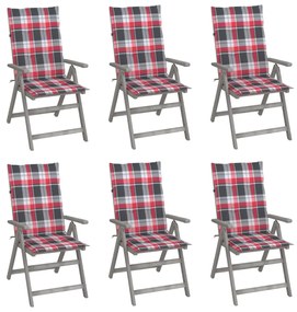 Záhradné sklápacie stoličky 6 ks s podložkami akáciový masív 3065330