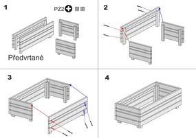 AMADEA Dřevěný designový vyvýšený záhon s nádobou uvnitř, 76x43,6x24cm