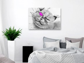 Artgeist Obraz - Happy Look (1 Part) Wide Pink Veľkosť: 60x40, Verzia: Na talianskom plátne