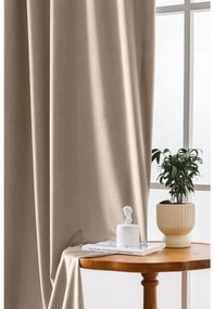 Svetlo béžový zatemňovací záves VELVET 140x250 cm Zavesenie: Kovové krúžky