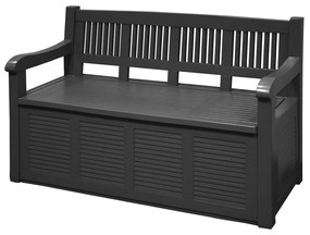 DekorStyle Záhradná lavica s úložným priestorom- ČIERNA