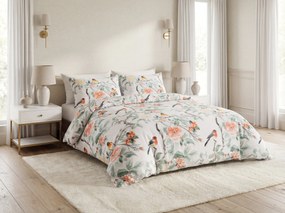 Obliečky z mikrovlákna ORANGE FLOWERS biele Rozmer obliečky: 2 ks 70 x 80 cm | 160 x 200 cm
