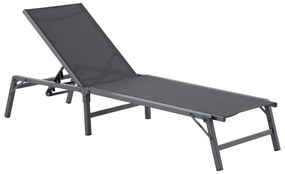 Sunfun Záhradné ležadlo polohovacie, 186 × 63 × 86 cm, hliník, textil, antracit