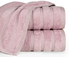 Osuška GLORY v jemnej ružovej farbe, s velúrovým okrajom a lesklou niťou Šírka: 50 cm | Dĺžka: 90 cm