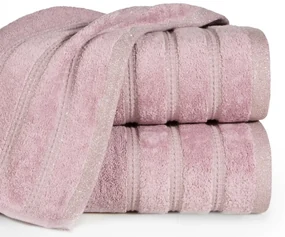 Osuška GLORY v jemnej ružovej farbe, s velúrovým okrajom a lesklou niťou Šírka: 50 cm | Dĺžka: 90 cm