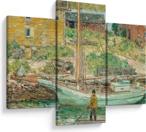 Obraz - Childe Hassam, Oyster Sloop, Cos Cob, reprodukcia (90x60 cm)
