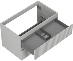 Mexen Rivel, kúpeľňová skrinka 80 cm, 2 zásuvky, drážkovaná, sivá matná, 91A20-08047-2-BFF62