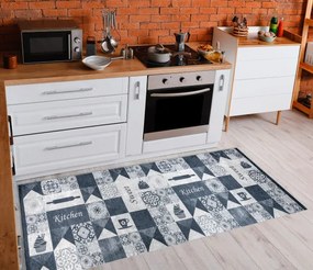 Protišmykový koberec / behúň ANDRE 44211 sivý / strieborný