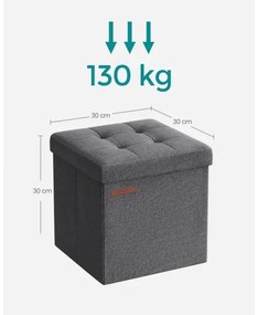 Taburet SULTAN 30x30 cm sivý