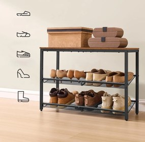 Topánkovník Vasagle Melas 53 cm čierny/hnedý