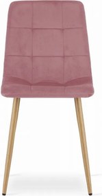 AKCIA Ružová zamatová stolička KARA II. akosť