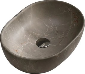 BPS-koupelny Keramické umývadlo na dosku HYD-NO-MAR9-480 48x34,5 cm, béžový mramor